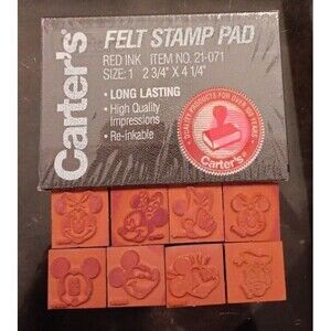 8 Vintage Disney Stamp Blocks With Felt Stamp Pad